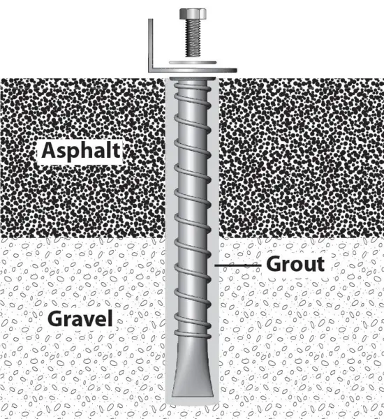 asphalt anchor installation diagram